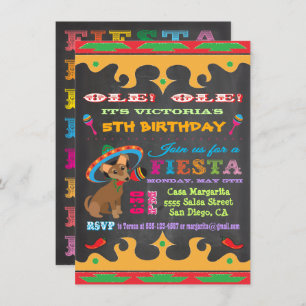 Chihuahua Mexican Fiesta Birthday Party Invitation