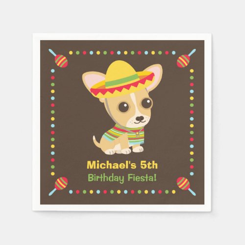 Chihuahua Mexican Kids Fiesta Party Supplies Paper Napkins