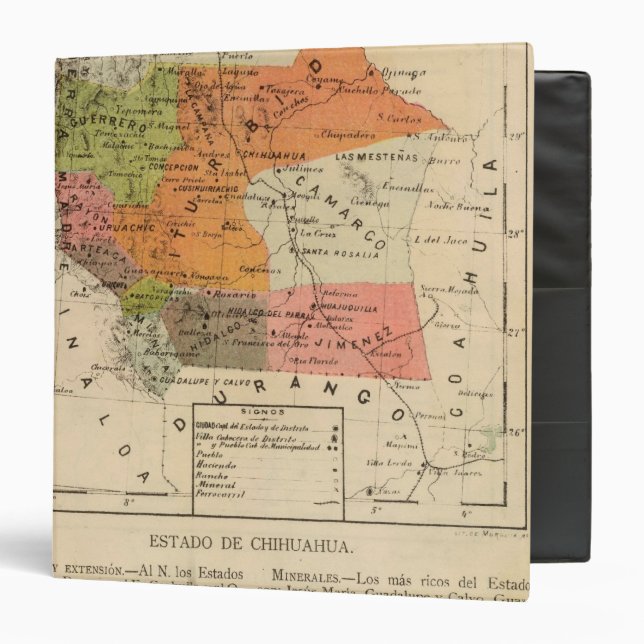 Chihuahua, Mexico 3 Ring Binder (Front/Inside)