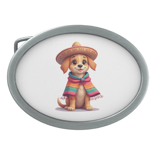 Chihuahua  Mexico  Cinco de Mayo  Funny Dog  (1) Belt Buckle (Front)