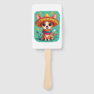 Chihuahua Mexico Cinco de Mayo Funny Dog (2) Hand Fan