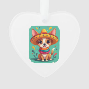 Chihuahua Mexico Cinco de Mayo Funny Dog (2) Ornament
