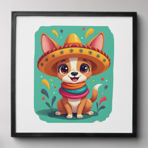Chihuahua Mexico Cinco de Mayo Funny Dog (2) Peel And Stick Photo Tile