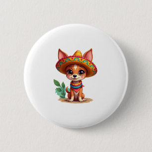 Chihuahua Mexico Cinco de Mayo Funny Dog (3) Button