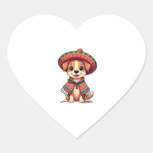 Chihuahua  Mexico  Cinco de Mayo  Funny Dog  (3) Heart Sticker