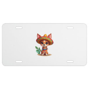 Chihuahua Mexico Cinco de Mayo Funny Dog (3) License Plate