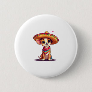 Chihuahua Mexico Cinco de Mayo Funny Dog (4) Button