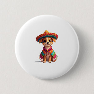 Chihuahua Mexico Cinco de Mayo Funny Dog (4) Button