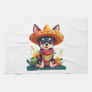 Chihuahua Mexico Cinco de Mayo Funny Dog (5) Kitchen Towel