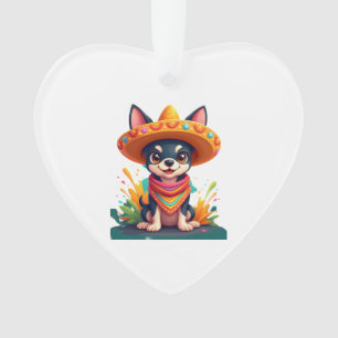 Chihuahua Mexico Cinco de Mayo Funny Dog (5) Ornament