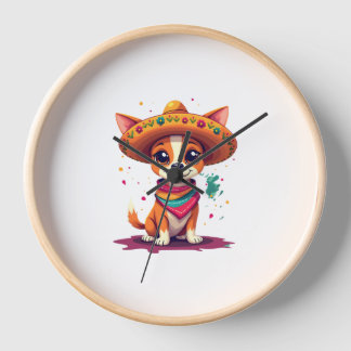 Chihuahua  Mexico  Cinco de Mayo  Funny Dog   (6) Clock