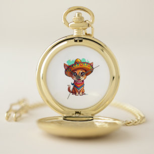 Chihuahua Mexico Cinco de Mayo Funny Dog (7) Pocket Watch
