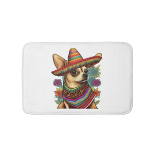 Chihuahua Mexico Cinco de Mayo Funny Dog Bath Mat