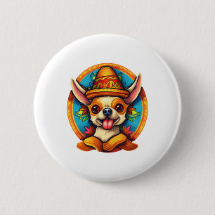 Chihuahua Mexico Cinco de Mayo Funny Dog Button