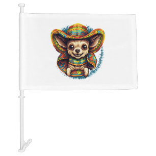 Chihuahua Mexico Cinco de Mayo Funny Dog Car Flag