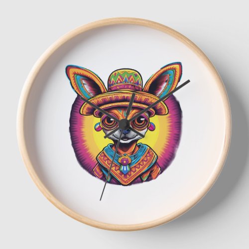 Chihuahua Mexico Cinco de Mayo Funny Dog Clock