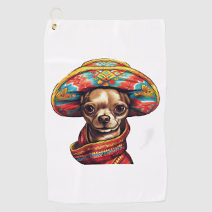 Chihuahua Mexico Cinco de Mayo Funny Dog Golf Towel