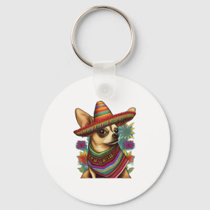 Chihuahua  Mexico  Cinco de Mayo  Funny Dog        Keychain