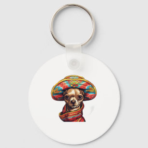 Chihuahua Mexico Cinco de Mayo Funny Dog Keychain