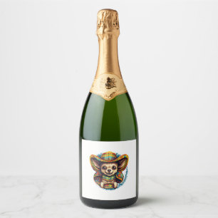 Chihuahua Mexico Cinco de Mayo Funny Dog Sparkling Wine Label
