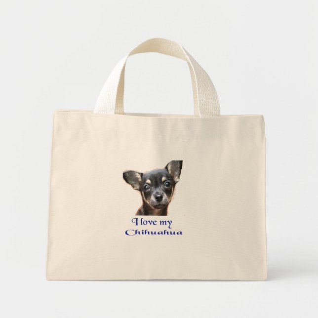 Chihuahua Mini Tote Bag (Front)