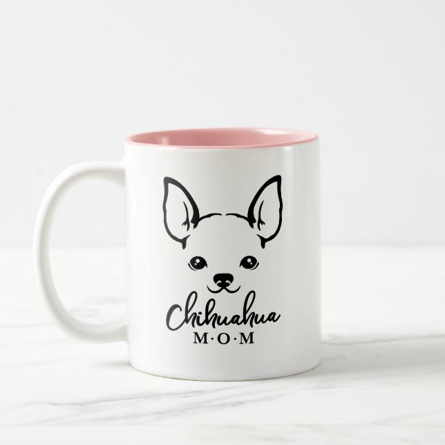 Chihuahua Mom Coffee Mug with Chihuahua Face (Left)