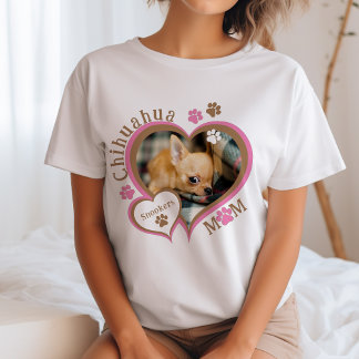 Chihuahua Mom Custom Photo Personalized Dog Owner T-Shirt