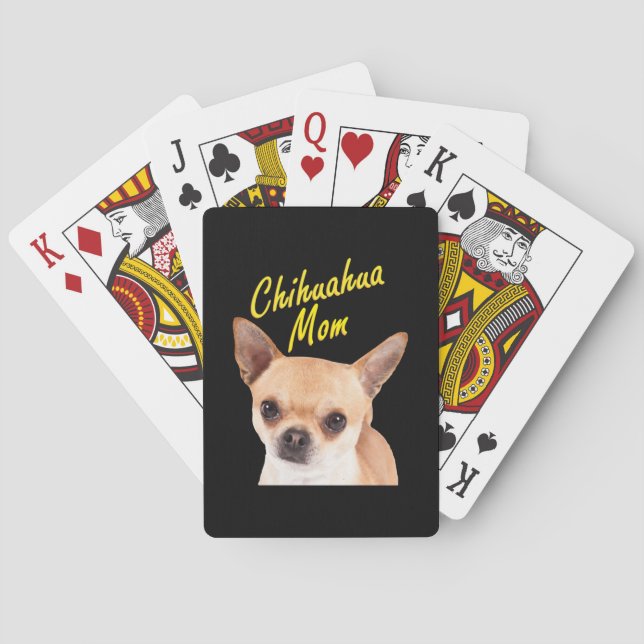 Chihuahua Mom Gift for Dog Owners Poker Cards (Back)