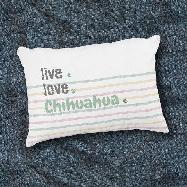 Chihuahua Mom Live Love Accent Pillow (Chihuahua lovers, this throw pillow is perfect to show off your favorite pup!)