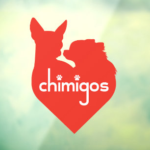 Chihuahua Mom Love Heart Chimigos Logo Car Window Cling