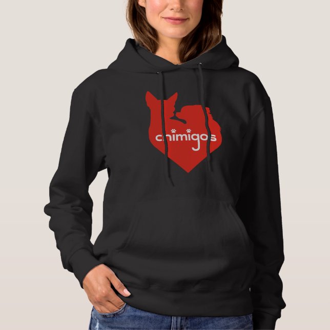 Chihuahua Mom Love Heart Chimigos Logo  Hoodie (Front)