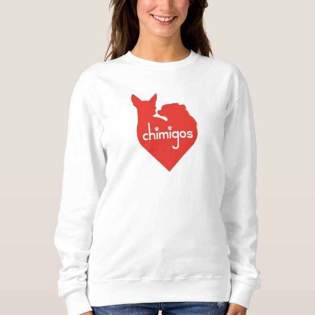 Chihuahua Mom Love Heart Chimigos Logo  Sweatshirt (Front)