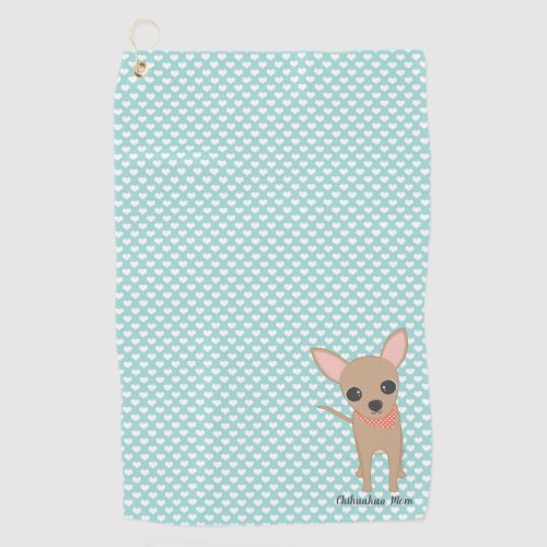 Chihuahua Mom Personalized Dog Mom Golf Towel