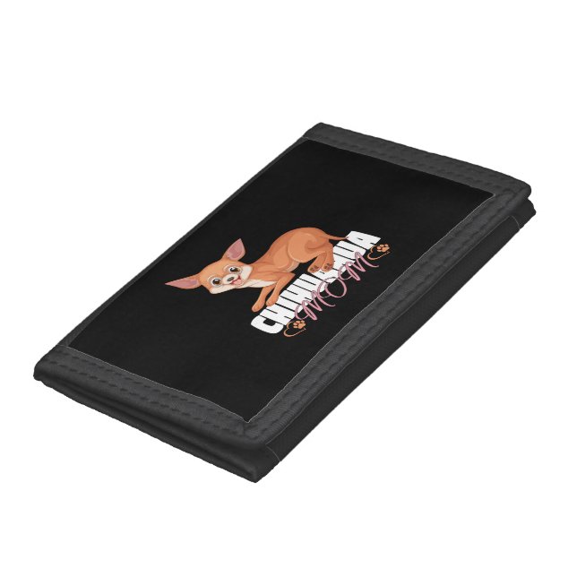 Chihuahua Mom Shirt Mothers Day Pet Owner Trifold Wallet (Bottom)