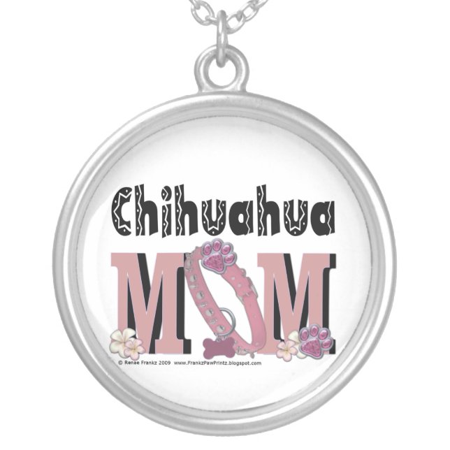 Chihuahua MOM Silver Plated Necklace (Front)