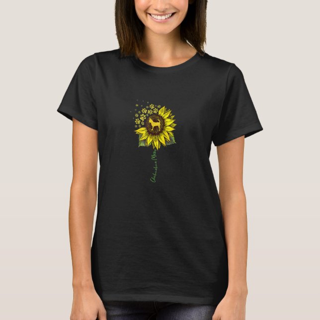 Chihuahua Mom Sunflower Chiwawa  Dog Mom Mama T-Shirt (Front)
