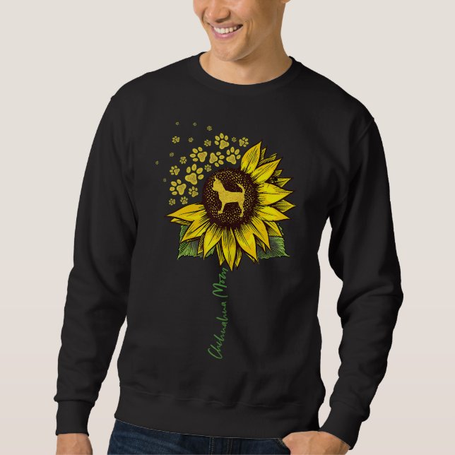 Chihuahua Mom Sunflower Chiwawa Lover Gifts Dog Mo Sweatshirt (Front)