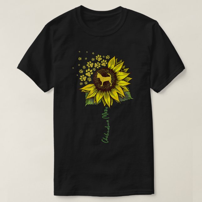 Chihuahua Mom Sunflower Chiwawa Lover Gifts Dog Mo T-Shirt (Design Front)