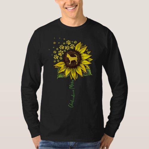 Chihuahua Mom Sunflower Chiwawa Lover Gifts Dog Mo T_Shirt