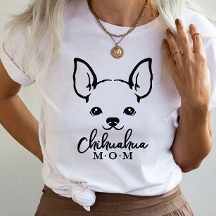 Chihuahua Mom T-Shirt with Chihuahua Face Graphic