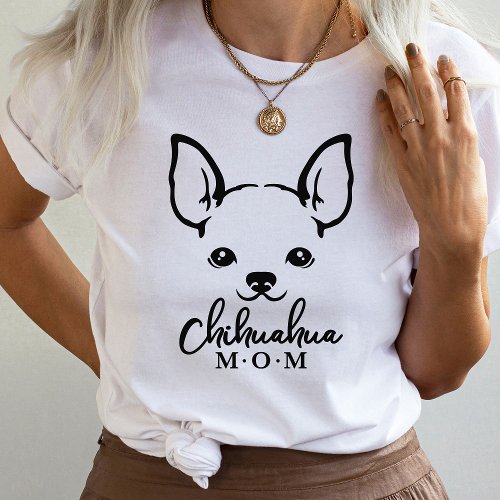 Chihuahua Mom T_Shirt with Chihuahua Face Graphic