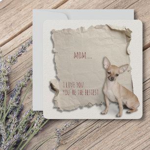 Chihuahua Mom Torn Paper Mothers Day Card