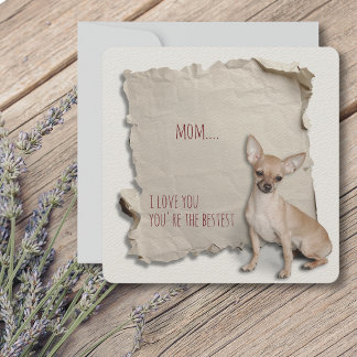 Chihuahua Mom Torn Paper Mothers Day Card