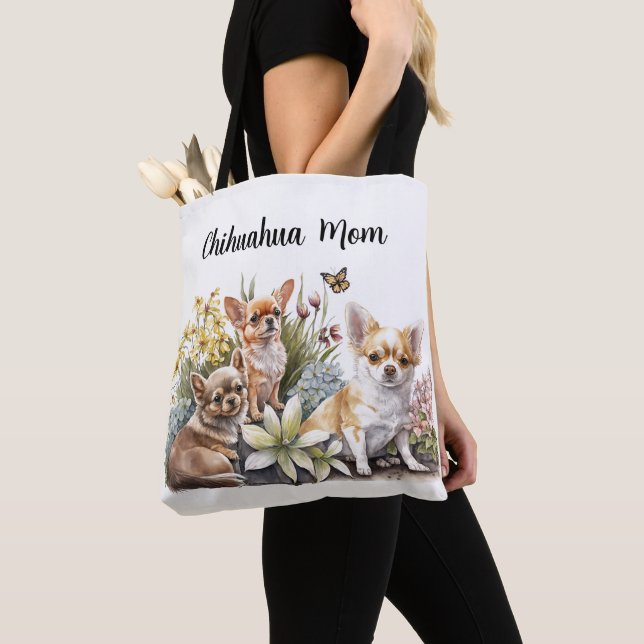Chihuahua Mom Tote Bag (Close Up)