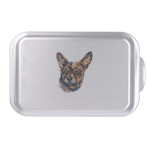 Chihuahua  Mosaic  Geometrical  Art  Dog    Cake Pan