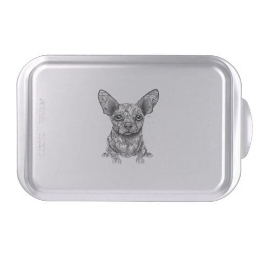 Chihuahua  Mosaic  Geometrical  Art  Dog     Cake Pan