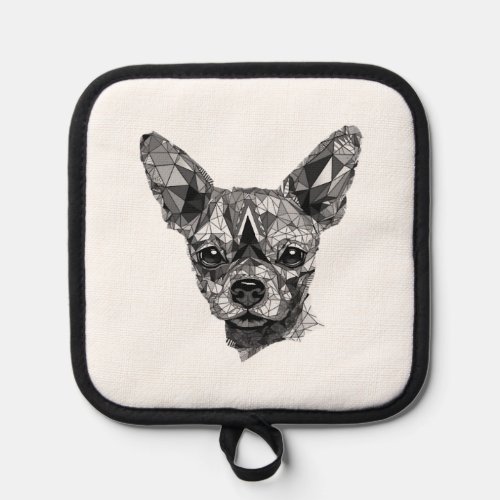 Chihuahua  Mosaic  Geometrical  Art  Dog           Pot Holder