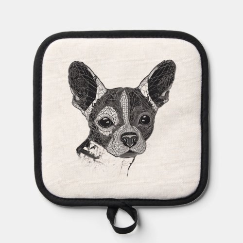 Chihuahua  Mosaic  Geometrical  Art  Dog          Pot Holder