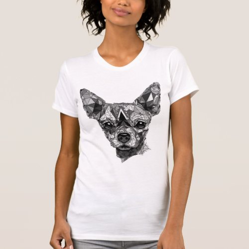 Chihuahua Mosaic Geometrical Art Dog T_Shirt