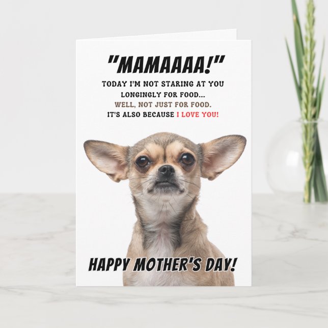 Chihuahua Mother's Day greeting card (Front)